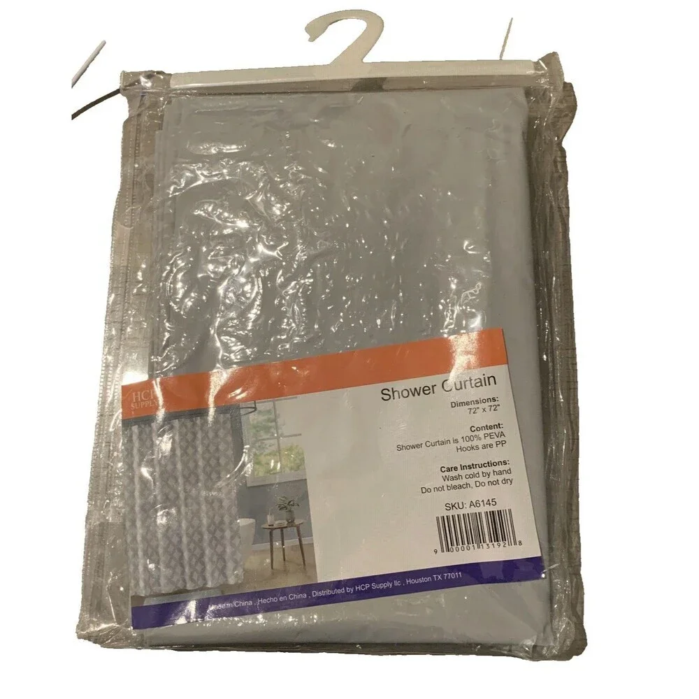 HCP Supply Shower Curtain w/Hooks 72